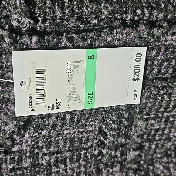 MICHAEL Michael Kors Tweed Jacket - Black Purple Snap Button Size 8‎ NWT - Picture 2 of 7